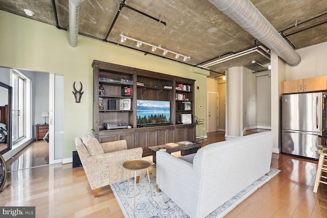 living room featuring light hardwood / wood-style floors