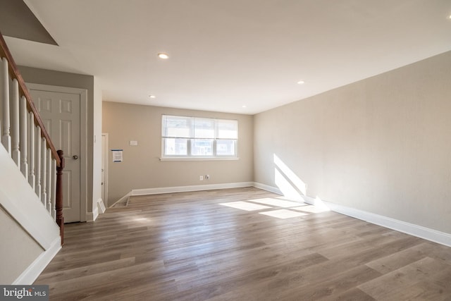 interior space with hardwood / wood-style flooring