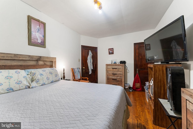 bedroom featuring dark wood-type flooring