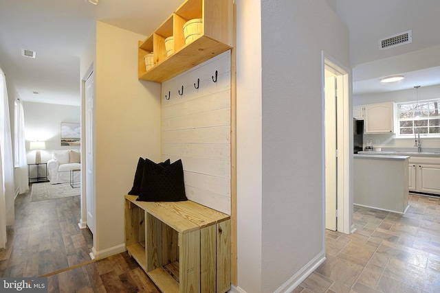 mudroom featuring sink