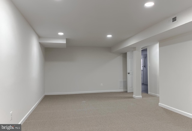 basement featuring carpet floors