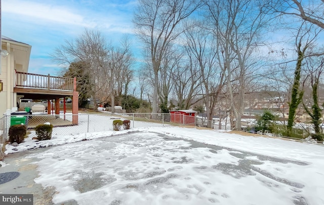 view of snowy yard