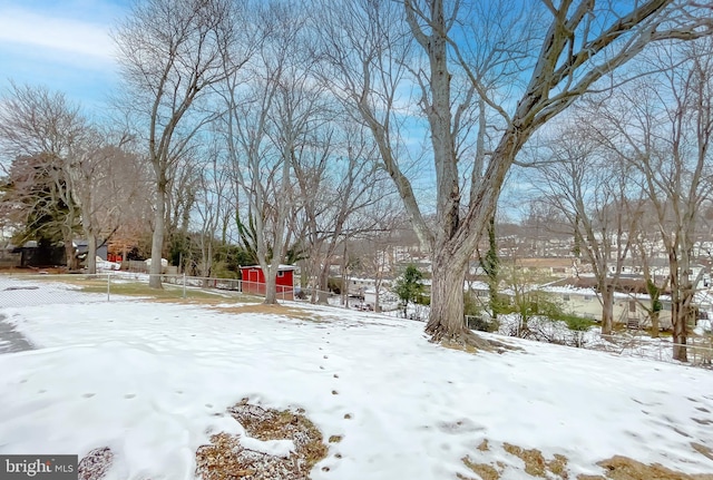 view of snowy yard