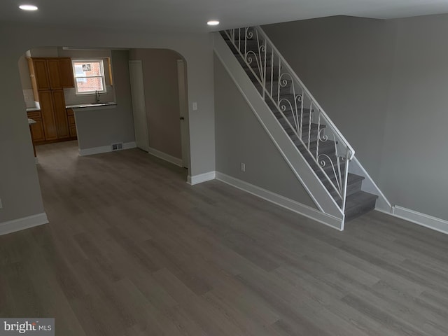 interior space with hardwood / wood-style flooring