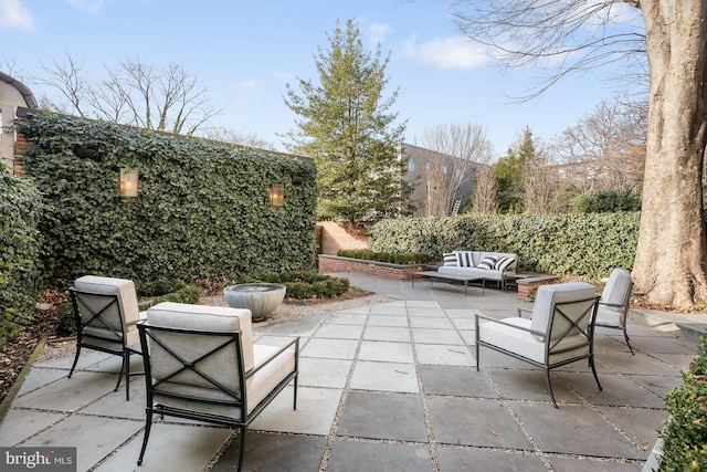 view of patio / terrace with an outdoor living space