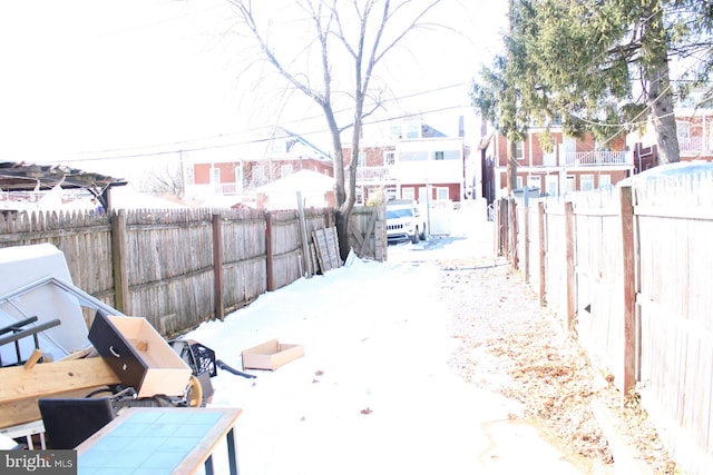 view of snowy yard