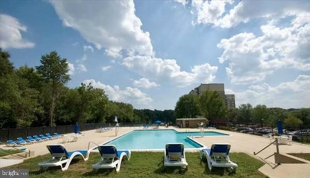 view of pool with a patio area