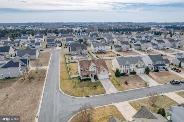 aerial view with a residential view