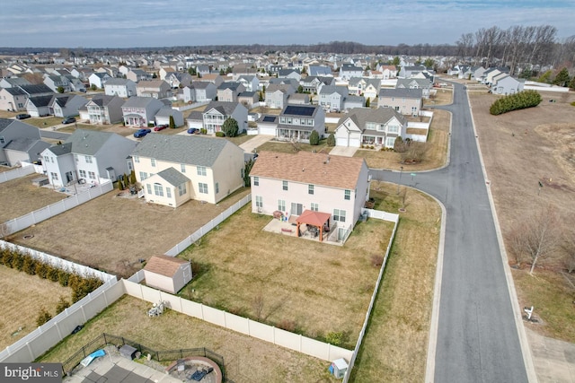 aerial view with a residential view