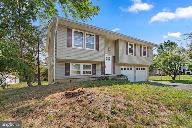 bi-level home with a garage