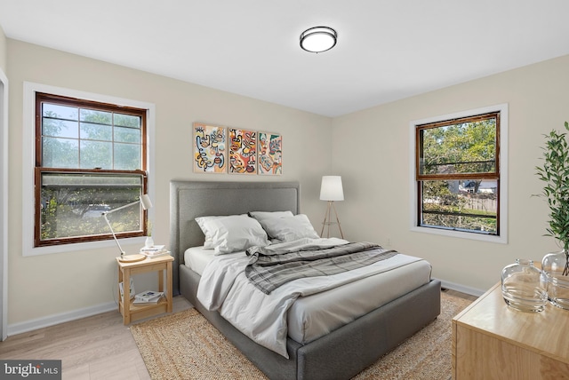 bedroom featuring light hardwood / wood-style flooring