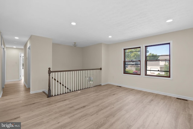 empty room featuring light wood-type flooring