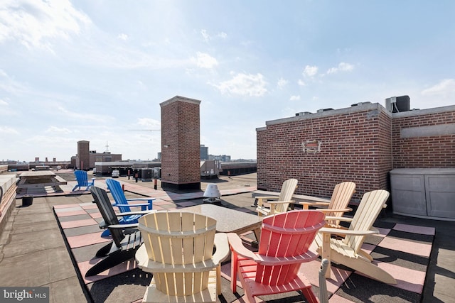 view of patio with a city view