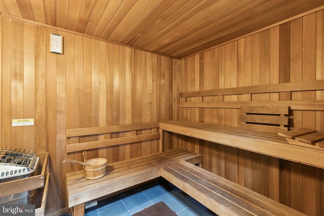 view of sauna / steam room featuring tile patterned floors