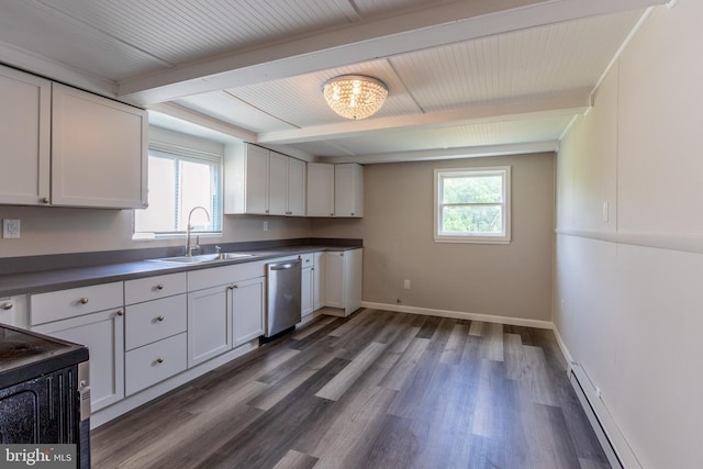 kitchen with white cabinetry, stainless steel dishwasher, and sink