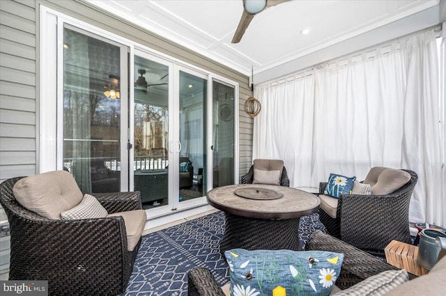 view of patio / terrace with ceiling fan