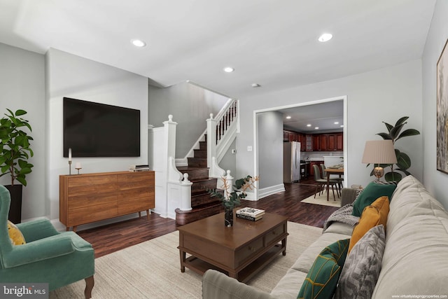 living room featuring hardwood / wood-style floors