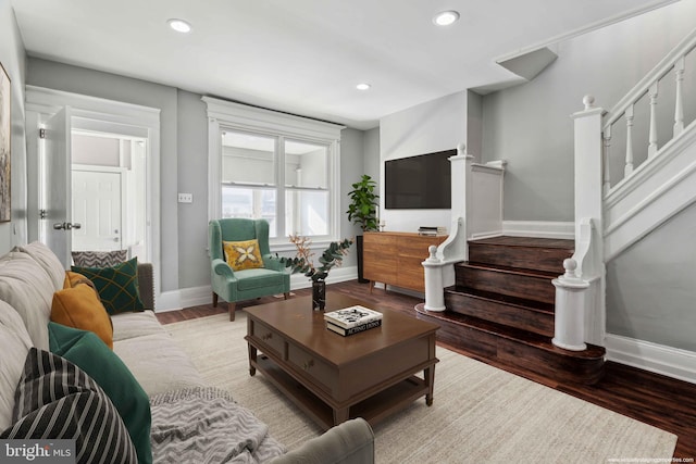 living room featuring hardwood / wood-style flooring