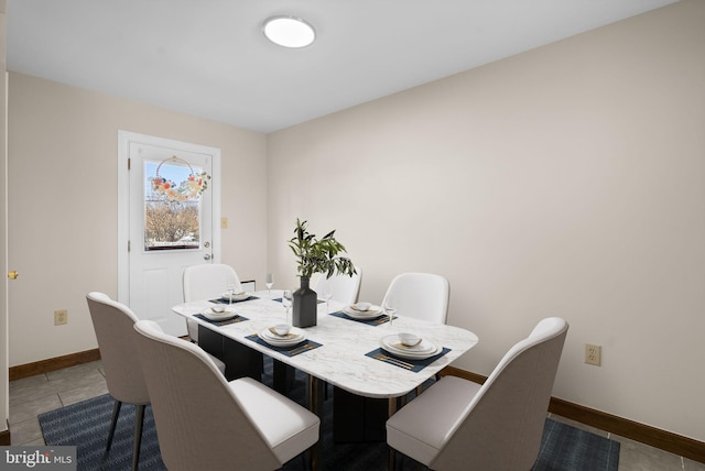 view of tiled dining room