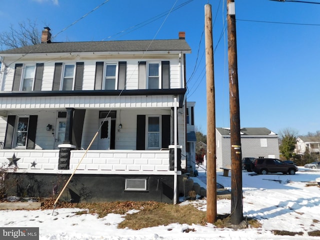 view of front of property with covered porch