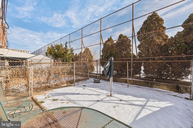 view of snowy yard