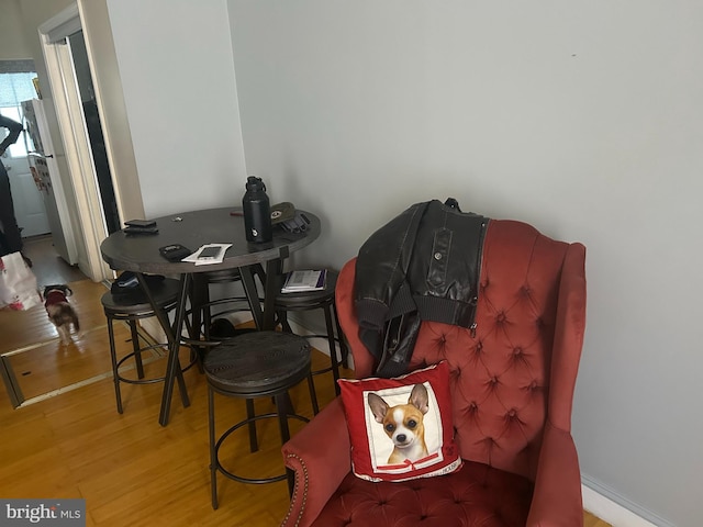 sitting room featuring wood-type flooring