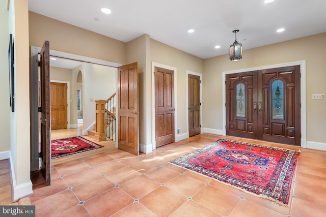 view of tiled foyer