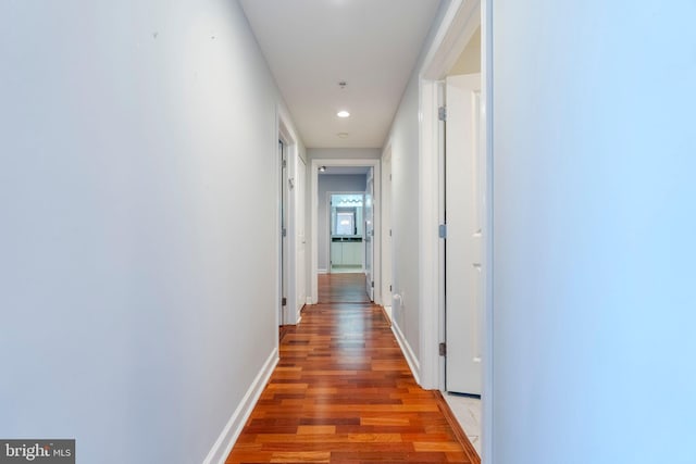 hall featuring light hardwood / wood-style floors