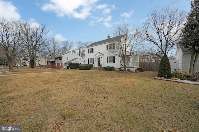 view of front of house with a front yard