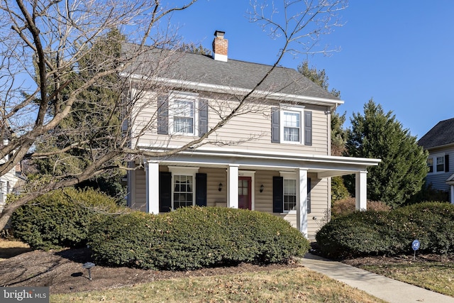 view of front of property with covered porch