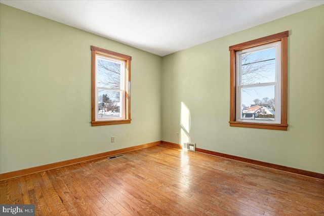 empty room featuring light wood-type flooring