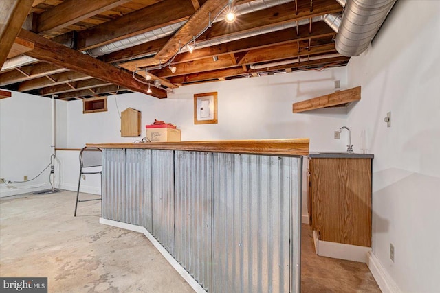 bar with concrete floors