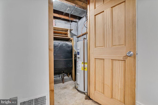 interior space featuring electric water heater