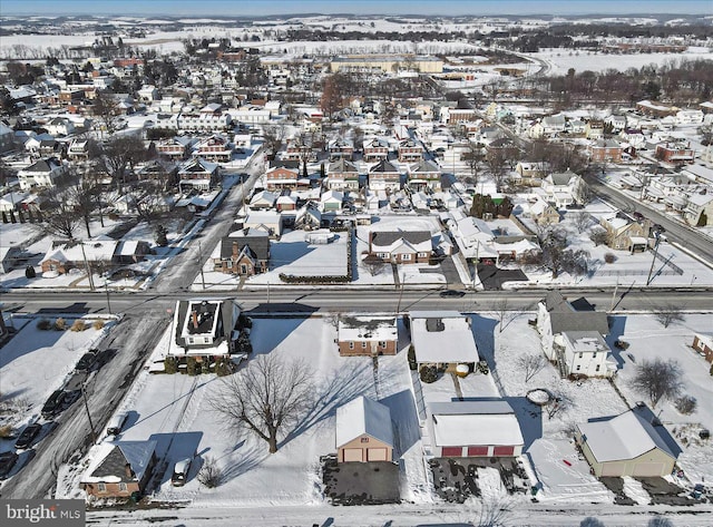 view of snowy aerial view