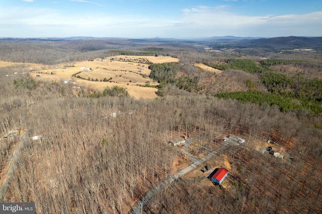 drone / aerial view with a mountain view