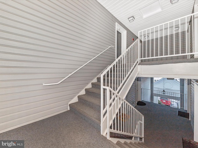 stairs with carpet floors