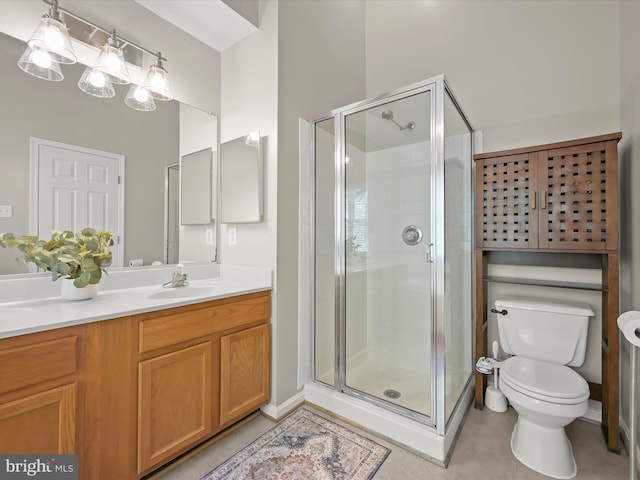 6422 Frothingham Ct, Elkridge, MD 21075 - bathroom with vanity, toilet, and a shower stall