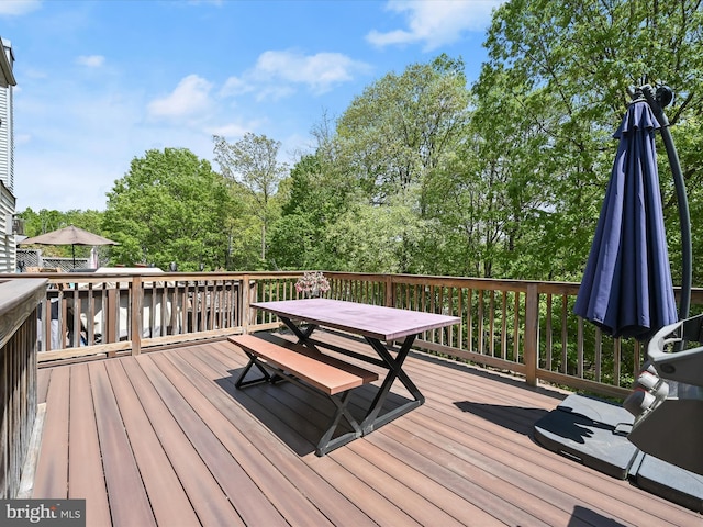 6422 Frothingham Ct, Elkridge, MD 21075 - wooden terrace featuring outdoor dining space