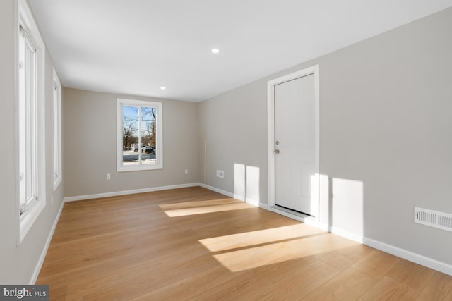 empty room featuring light wood-type flooring