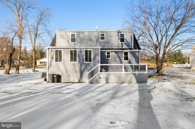 view of snow covered property