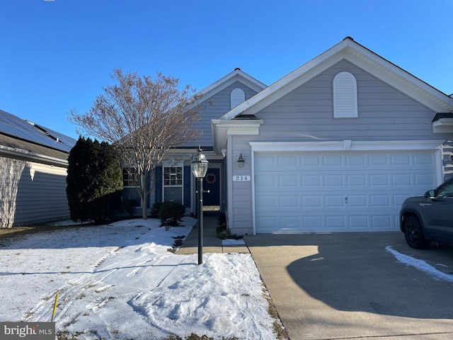 view of front facade with a garage