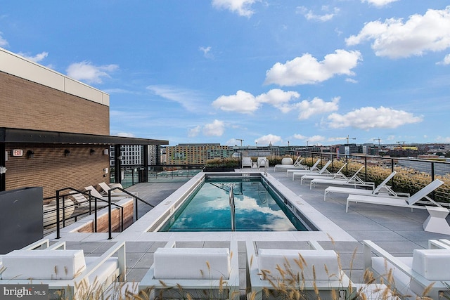 view of pool with a patio area