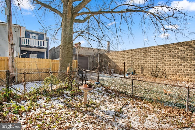 view of snowy yard