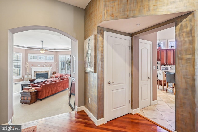 hallway featuring light hardwood / wood-style floors