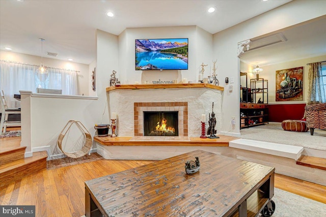 living room featuring hardwood / wood-style flooring