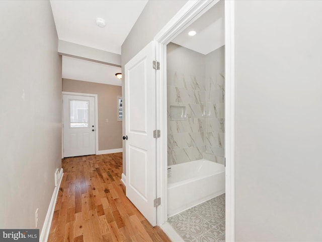 bathroom featuring hardwood / wood-style flooring