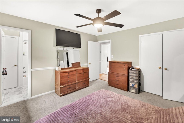 24200 Log House Rd, Gaithersburg, MD 20882 - bedroom featuring a closet, carpet flooring, and ceiling fan