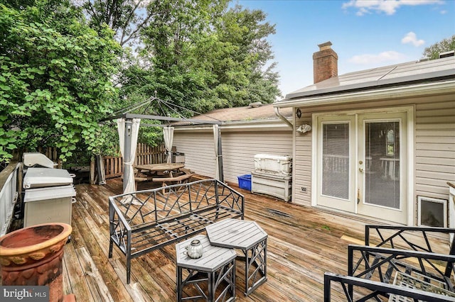 24200 Log House Rd, Gaithersburg, MD 20882 - wooden deck featuring outdoor dining area