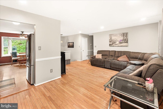 24200 Log House Rd, Gaithersburg, MD 20882 - living area featuring light wood-style flooring, ceiling fan, and recessed lighting