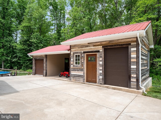 view of garage